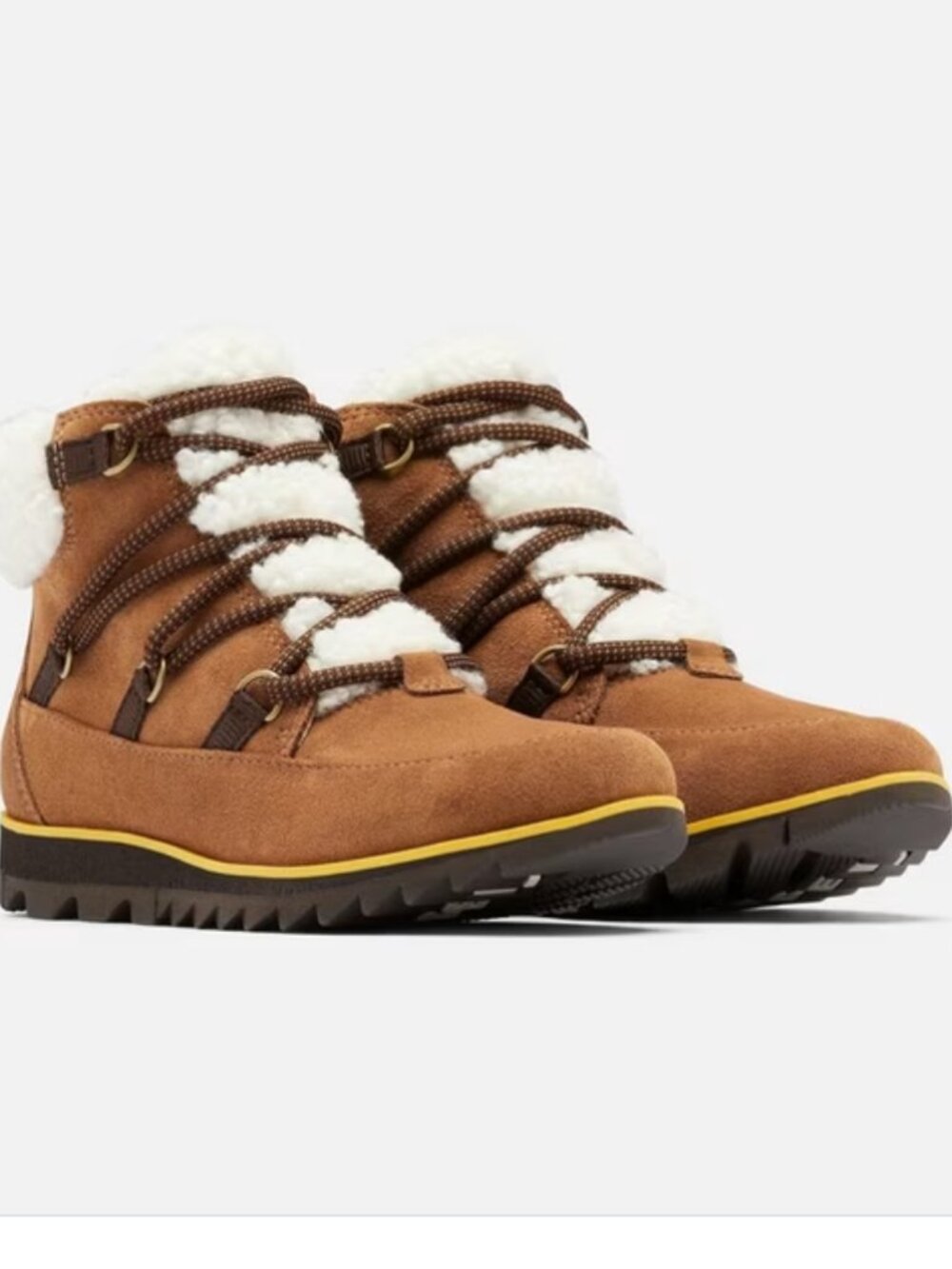 Sorel Harlow Lace Cozy Bootie Boots Velvet Tan Blackened Brown Women's 7